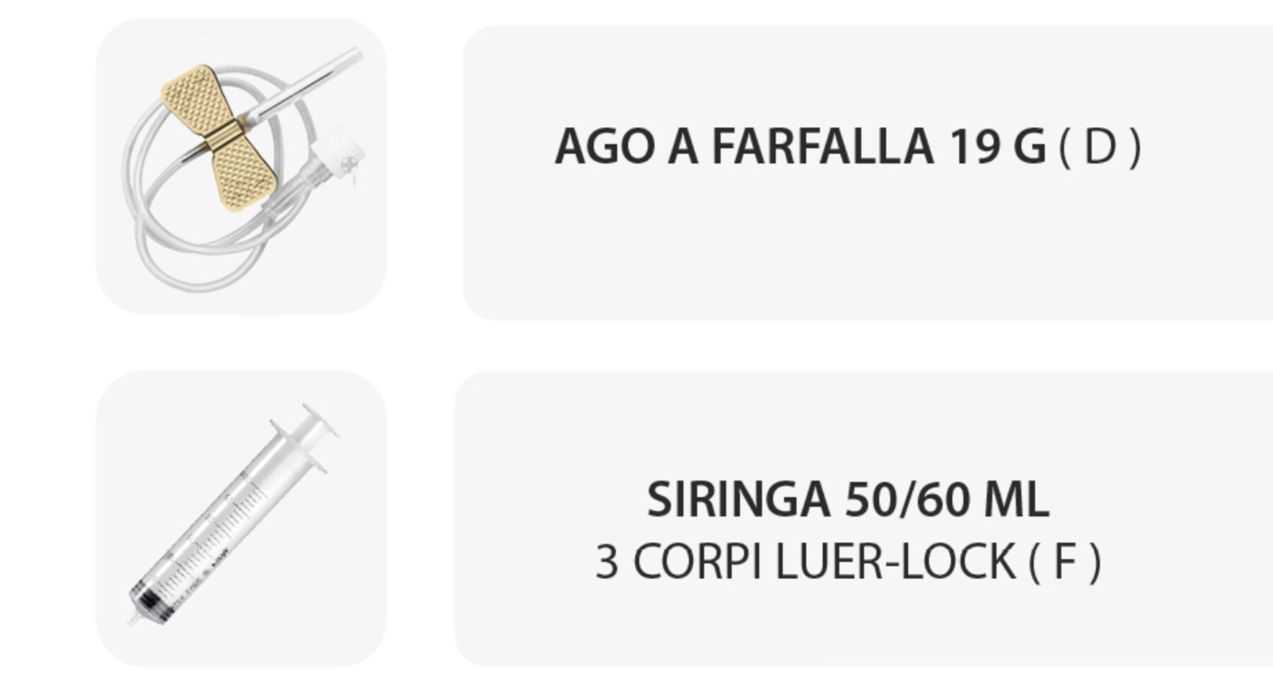 Autoemoterapia, ago a farfalla e siringa Luer-Lock