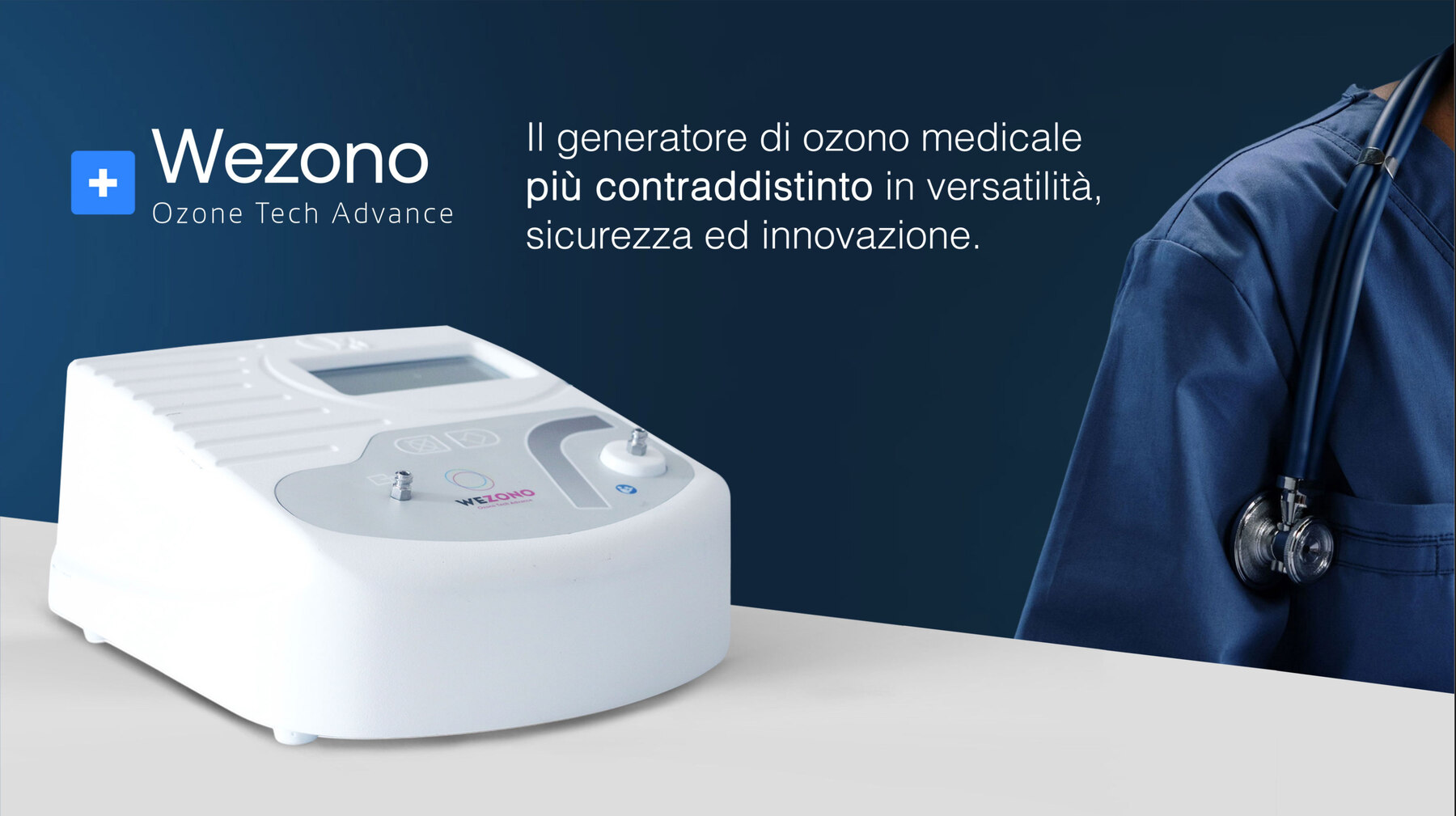 Generatore di ozono medicale Wezono, vista frontale