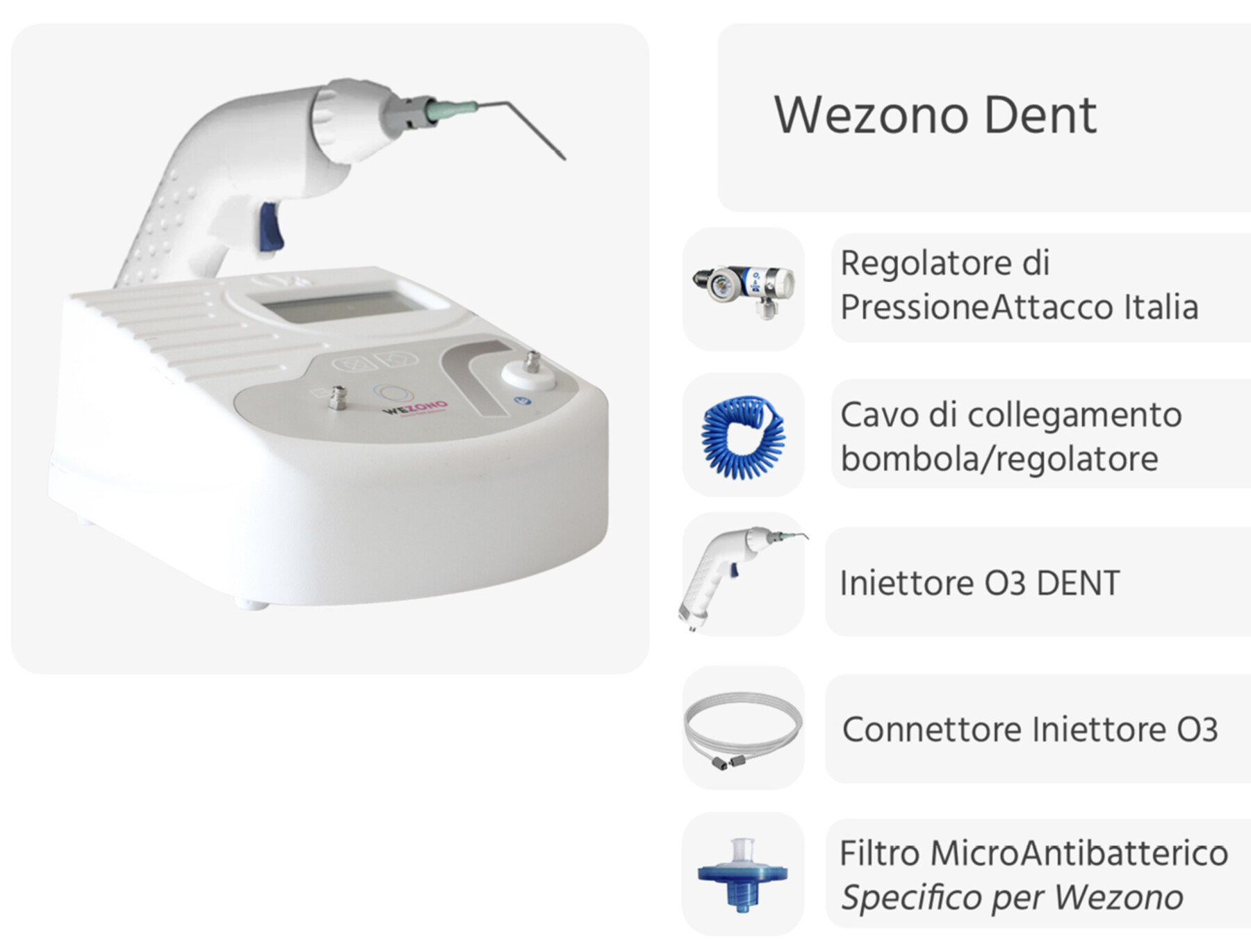 Wezono Dent, iniettore O3 Dent e unita generatore di ozono